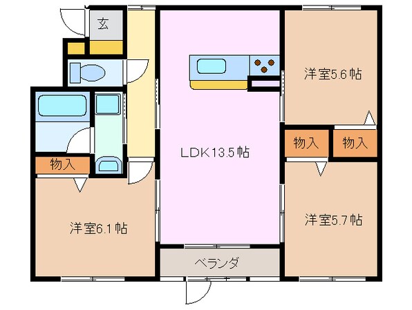 河原田駅 徒歩5分 1階の物件間取画像